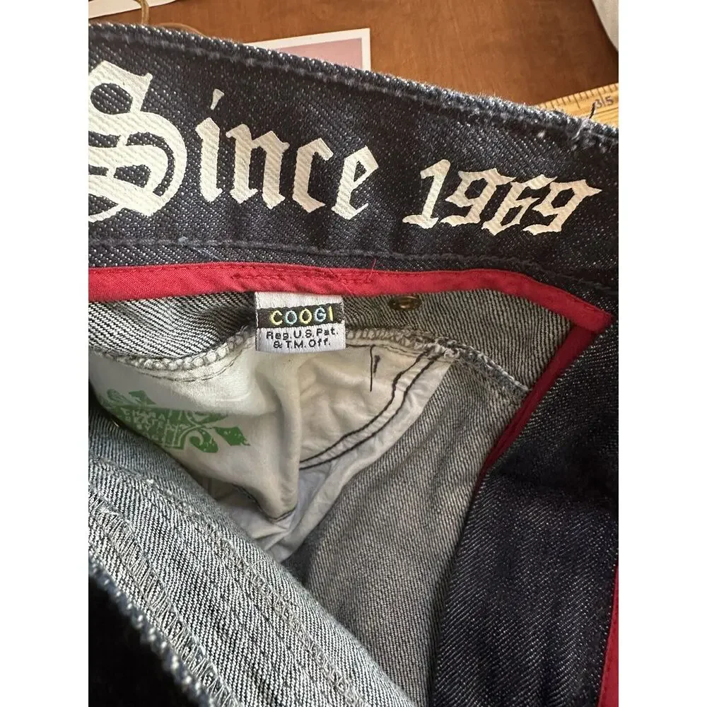 Coogi Authentic Denim Blu Jeans Mens Size 42 x 35 Embroidered Pocket